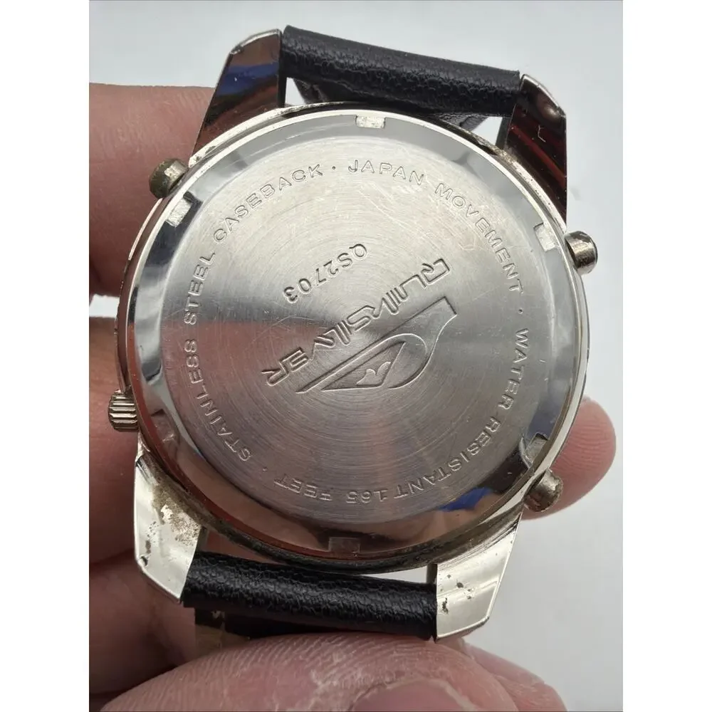 Quiksilver QS2703 Silver Dial Analog/Digital Surfer Style Watch 165f/New Battery